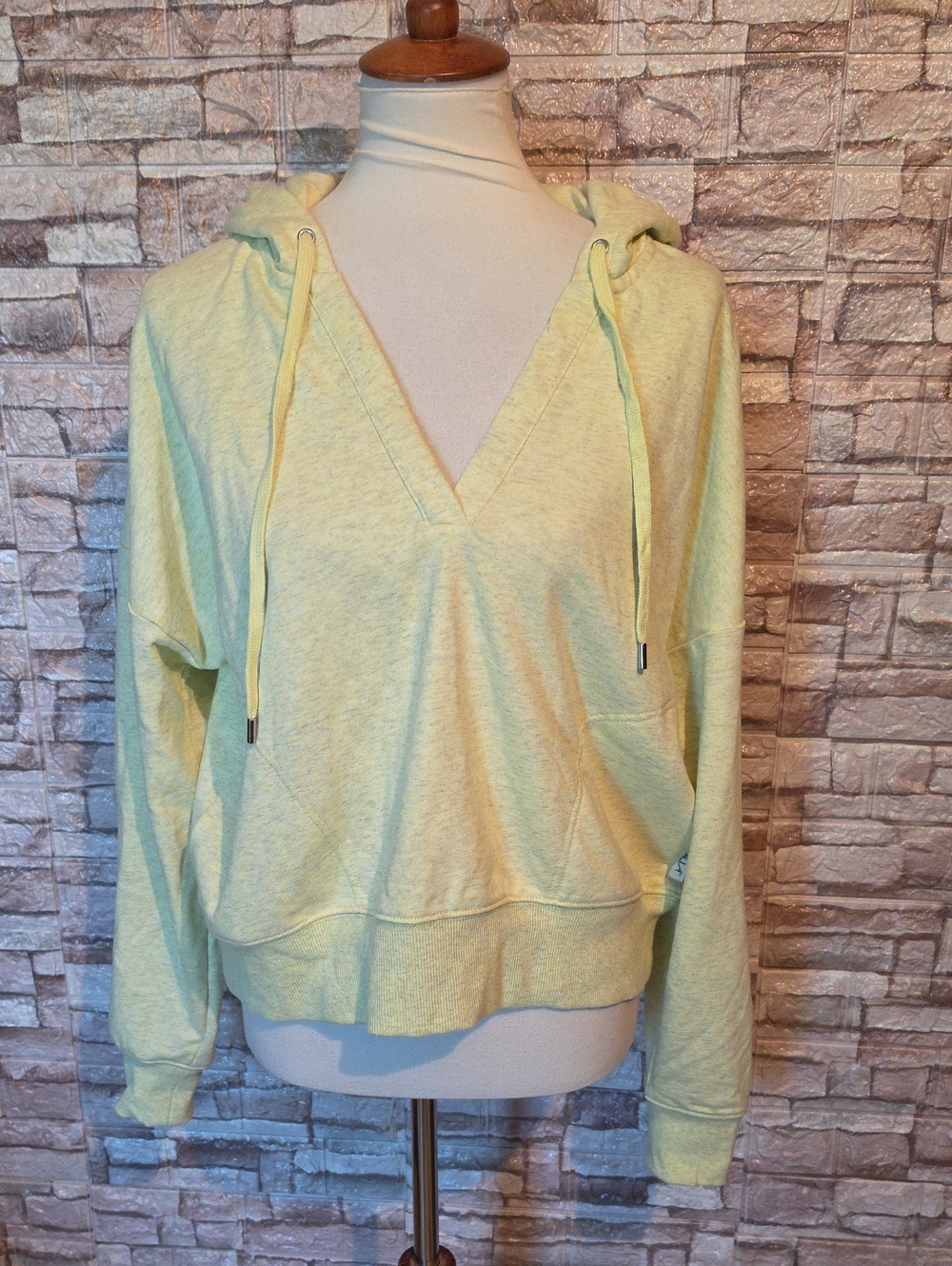Calia Women's Light Green Hooded V-Neck Pullover Sweatshirt Brand New